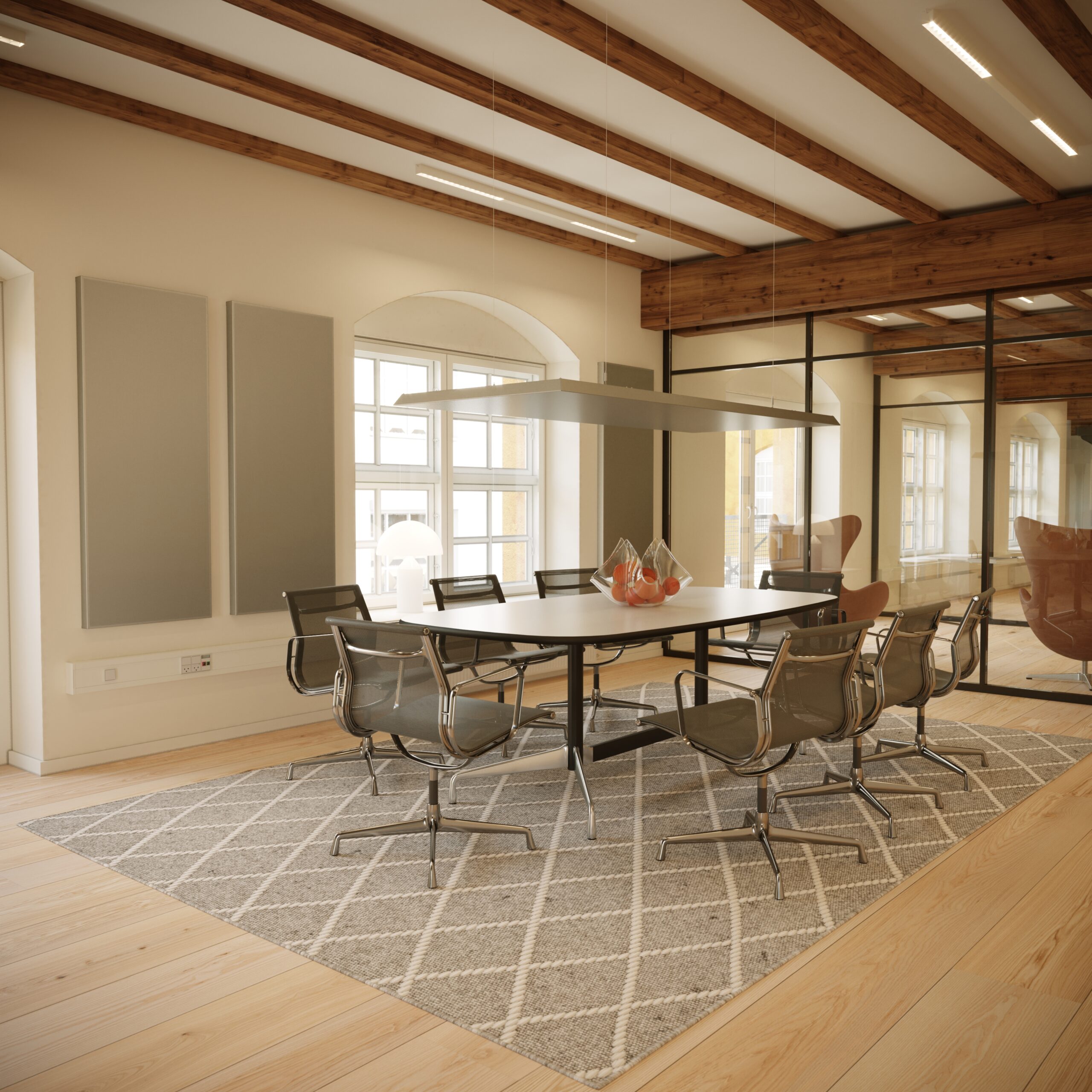 DAMPA silent Island above meeting table