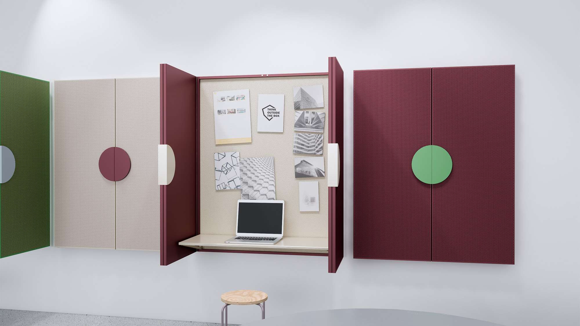 dampa space i rød close up