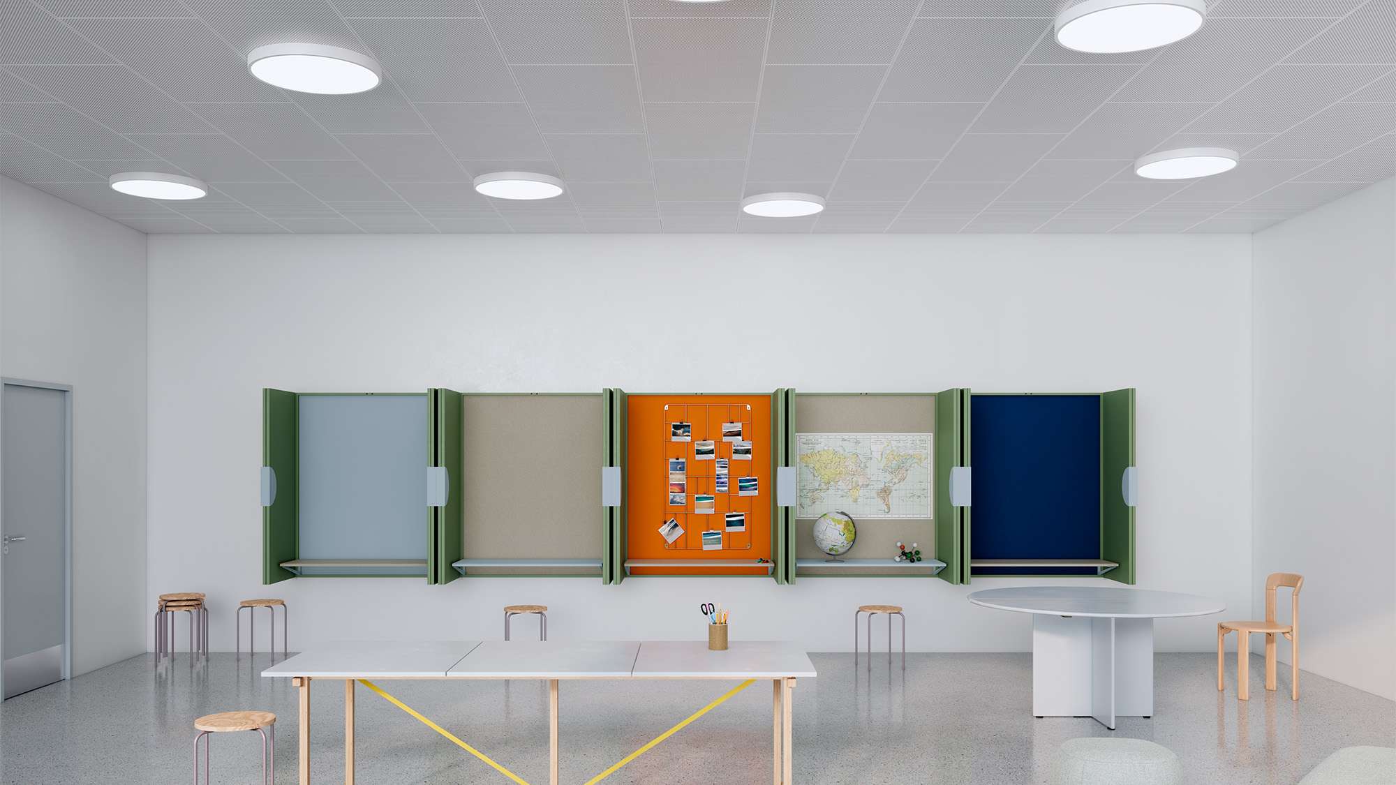 dampa space i diverse farver