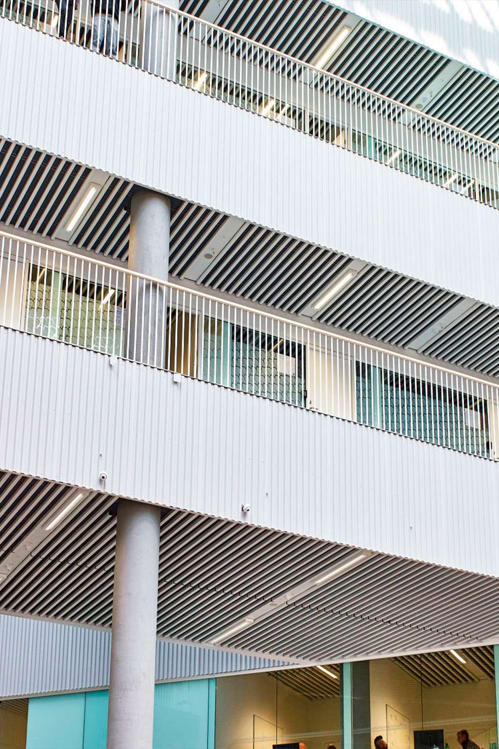 White lamellas at navitas park in aarhus